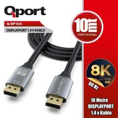 QPORT Q-DP104 DISPLAYPORT 1.4V 10MT KABLO