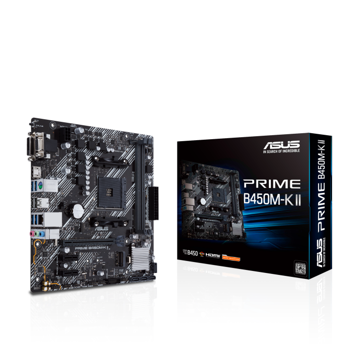 ASUS PRIME B450M-K II DDR4 4400MHZ 1XVGA 1XHDMI 1XDVI 1XM.2 USB 3.2 MATX AM4(AMD 5000/5000G/4000G SERİLERİ İLE UYUMLU)