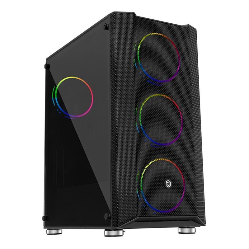FRISBY FC-9405G 650W 80+ 4X120MM DUAL RING RGB FAN USB 3.0 MİDİ TOWER SİYAH KASA