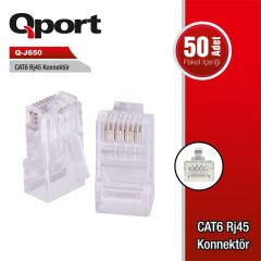 QPORT Q-J650 CAT6 50 LİK RJ-45 KONNEKTÖR