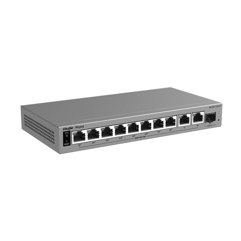 RUIJIE REYEE RG-ES211GS-LP 8 PORT GİGABİT + 2XGE + 1X1GB SFP UPLINK 70W POE YÖNETİLEBİLİR SWİTCH